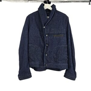 The Arrivals Men's Lykke Denim Jacket Blue Lined Shawl Collar Button Down Sz XL